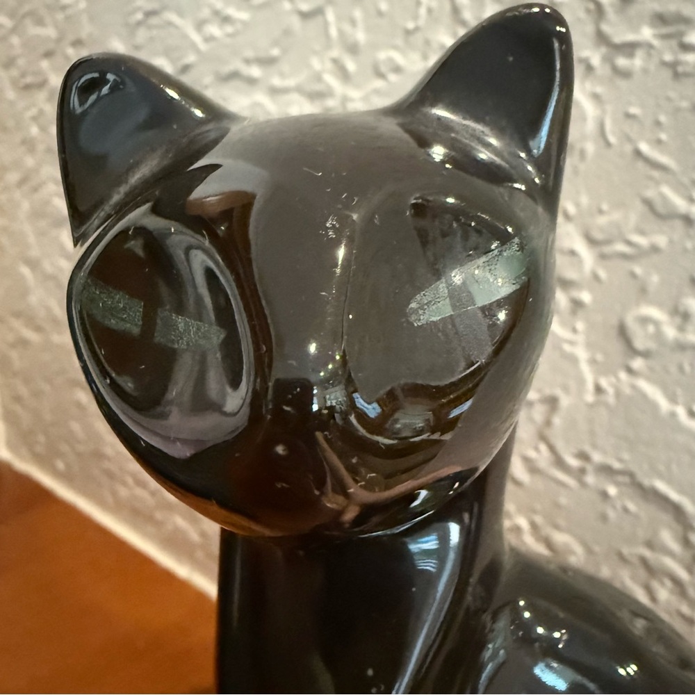 MCM Black Ceramic Cat Figurine - Picture 4 of 7